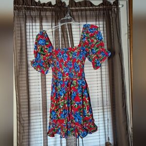 NWT Band of Gypsies Floral Top Blouse XS Short Sleeve